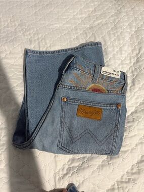 Wrangler Light Blue Denim Jeans with Sun Embroidery